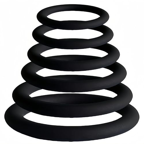 6Pcs Silicone Rings Sets Male Silicone Toys for Couples for Men for Games Erection Longer Harder Stronger Cock Enlargement Machine Easy in Sweater Pocket 7G3D6B50