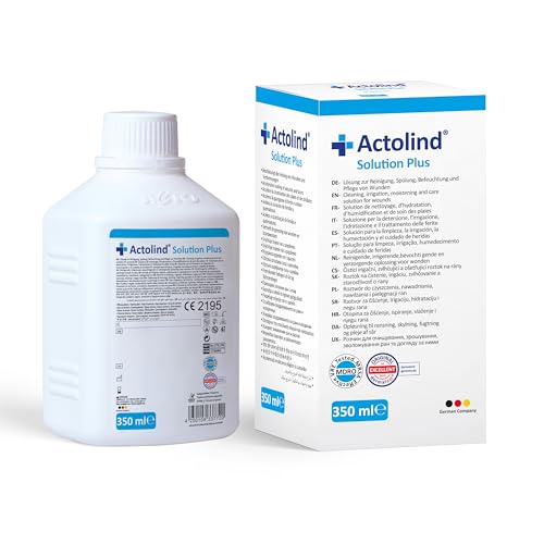 Actolind Solution Plus 350 ml – antiseptische Wundspüllösung in Sprühflasche. Schmerzfreie Reinigung & Befeuchtung bei akuten, chronischen, infizierten Wunden. CE III, MPG, PHMB. PZN: 17586903