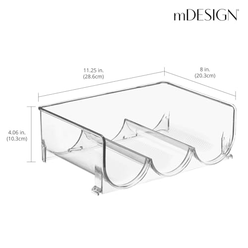 image for mDesign Plastic Free-Standing Stackable 3 Bottle Storage Holder Rack -