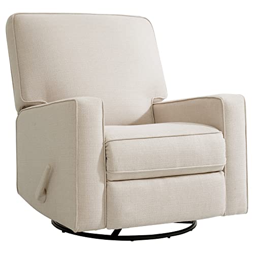 Kimohome Swivel Rocker Recliner Chairs Glider Rocking Recliner Fabric Chair, Upholstered Glider Rocker For Nursery, Modern Manual Reclining Chair(Beige) #TOP30