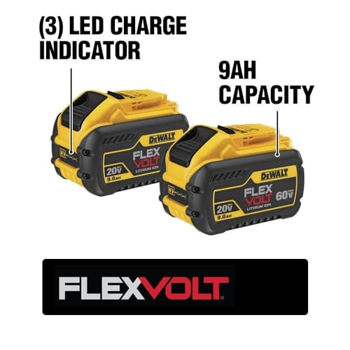 DEWALT FLEXVOLT 20V/60V MAX* Batteries, 9.0-Ah, 2-Pack (DCB609-2)