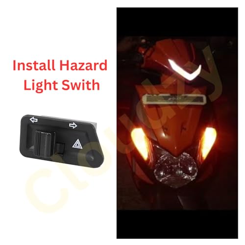 Image of Cloudzy Universal Parking Hazard Switch With Indicator Switch Motorcycle Warning Light Switch (1)