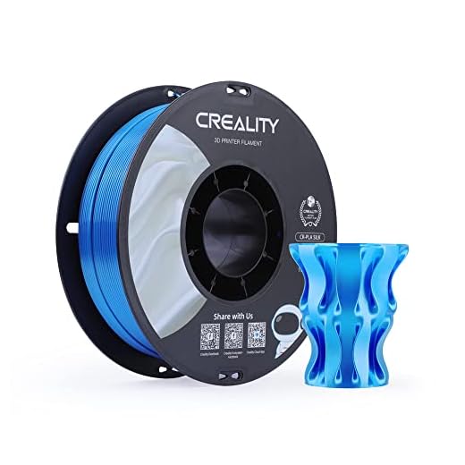 Creality PLA Silk Filament 1.75mm, 3D Printer Filament, Smooth Silk Texture, Clog-Free, Silk Shiny PLA Filament +/-0.02mm, 3D Printing Filament 1KG/2.2lb (Blue)