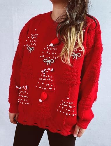 Image of OMEWEE Halloween Sweaters for Women 2024 Womens Ribbed Cuffs Pullover Sweaters Knit Baggy Fall Sweaters for Women