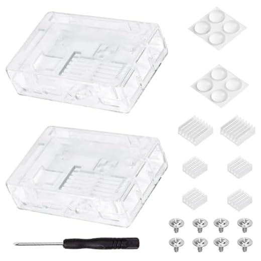 Youmile 2 pezzi custodia per Raspberry Pi 3 b+, custodia trasparente compatibile con l'installazione della scheda madre 3B 3B+, con viti per dissipatore di calore, cacciavite e tappetini antiscivolo