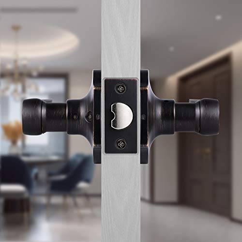 Knobwell Oil Rubbed Bronze Keyless Interior Door Handles Closet Door Handle, Antique Style Passage Door Lever For Hallway And Closet, Passage Door Handle Sets 10 Pack #TOP6