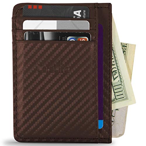 RFID Blocking Synthetic Leather Minimalist Slim Wallets - 8 Card Slots