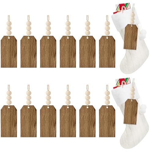 LIKAJON 12PCS Christmas Stocking Name Tags, DIY...