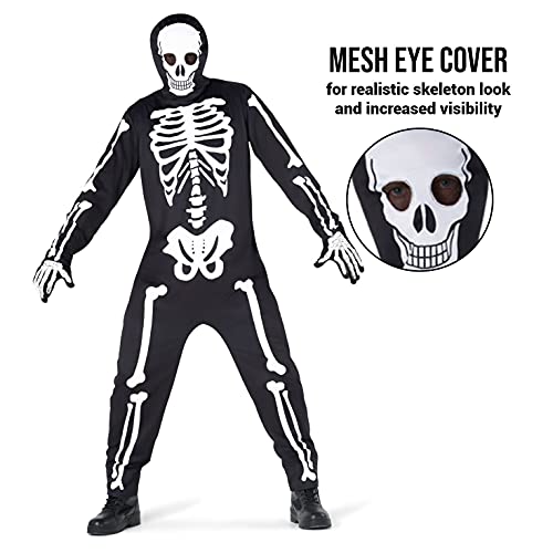 Morph Mens Skeleton Costume, Adult Skeleton Costume, Halloween Skeletons Suit Adults, Halloween Costumes for Men4