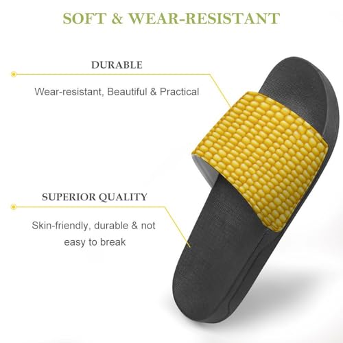Corn Cob Background Womens Slide Sandals Non Slip Summer House Slippers for Girls Slip-on Flip Flops3