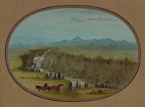 Chutes de la rivière Snake poster toile George Catlin salon 58x90 cm