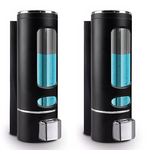 Twizzle ABS Plastic Soap Dispenser for Bathroom Wall Mounted Shampoo Conditioner Hand Wash Gel Dispenser Liquid Soap Sanitizer Dispenser for Basin Kitchen Sink 400Ml (Black, Pack of 2) (B0CD7C7RXD) Amazon Price History, Amazon Price Tracker