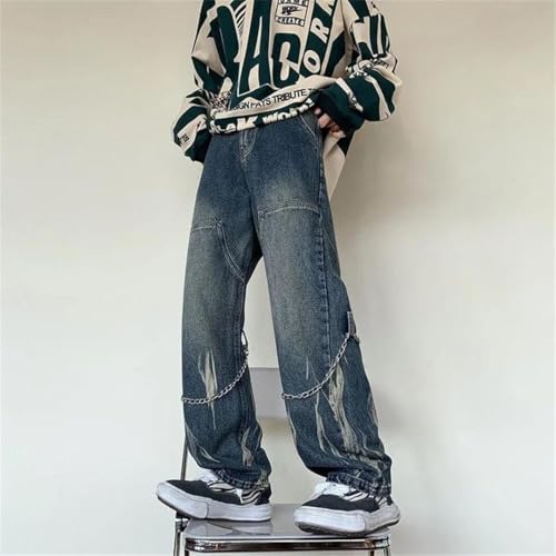 Menwide Leg Cowboy Pants Denim Trousers Street Style Jeans3