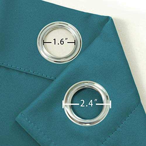 Image of LEMOMO Sea Teal Thermal Blackout Curtains /52 x 108 Inch /Set of 2 Panels Room Darkening Curtains for Bedroom