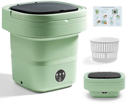 Portable Washing Machine, Mini Washer, 16L Upgraded with Spin Basket, Foldable Design Ideal for Apartment, Home and Hotel, portable washer 3 Cleaning Modes Suitable for Small Clothes