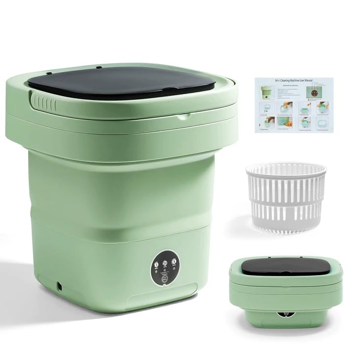 Portable Washing Machine, Mini Washer, 16L Upgraded with Spin Basket, Foldable Design Ideal for Apartment, Home and Hotel, portable washer 3 Cleaning Modes...