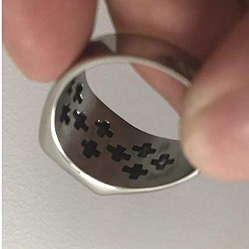 Jude Jewelers Stainless Steel Crusader Jerusalem Cross Ring (9.5)