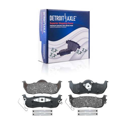 Image of Detroit Axle - Brake Pads for 2005-2010 Jeep Grand Cherokee Commander 2006 2007 2008 2009 Front Rear Brake Ceramic Pads w /Hardware Replacement Brakes