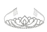 Material: Alloy Fablcrew Hochzeit Braut Kopfschmuck Kristall Strass Diadem Krone Haarband für Hochzeit Braut Brautjungfern Kinder