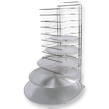 Winco APZT-1015 15-Slot Aluminum Pizza Pan Rack