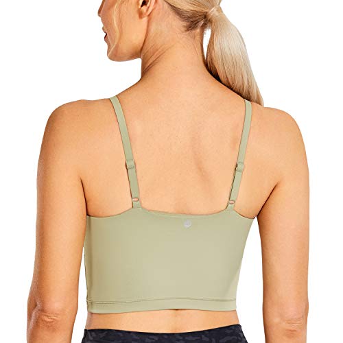 CRZ YOGA Women's Longline Yoga Bra Adjustable Straps Wirefree Padded ...
