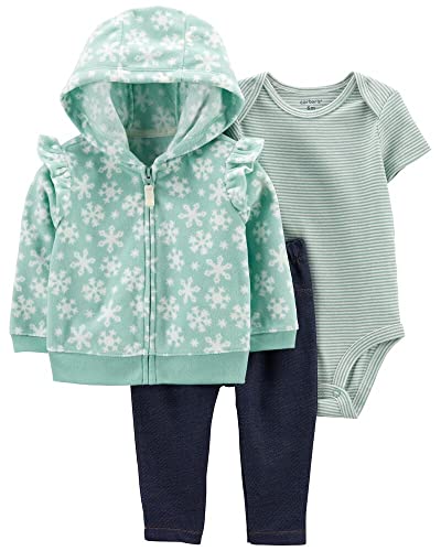 Cardigan bébé fille 6 mois coloris menthe et flocon superbe cadeau de naissance
