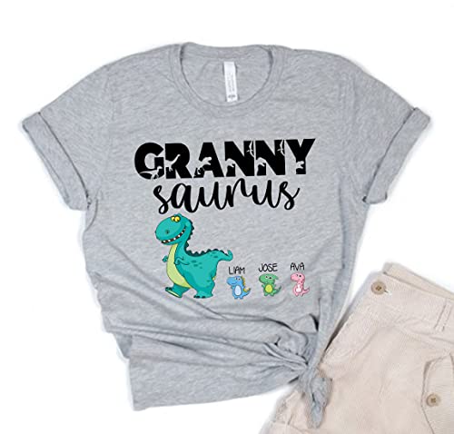 Grannysaurus T Shirt Granny Saurus Dinosaur Women T-Shirt, Grandma Saurus T-Shirt, Funny Dinosaur Grandma Saurus Family Matching T-Shirt, Gift for Mother's Day
