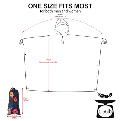 Image of salamra Hooded Rain Poncho Waterproof Raincoat Jacket for Men /Women /Adults with Pocket