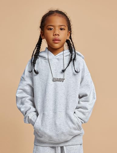 Gihuo Unisex Boys Girls Winter Sherpa Lined Hoodie Kid's Fleece Pullover Hooded Sweatshirt2