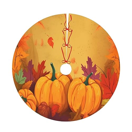 Fall Maple Pumpkins Christmas Tree Skirts, 30