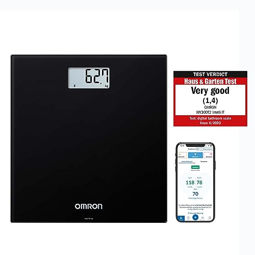 OMRON HN300T2 Intelli IT Bilancia Pesapersone Smart – Bilancia Pesapersone Bluetooth per Peso Corporeo e BMI con App Smartphone per il monitoraggio dei progressi