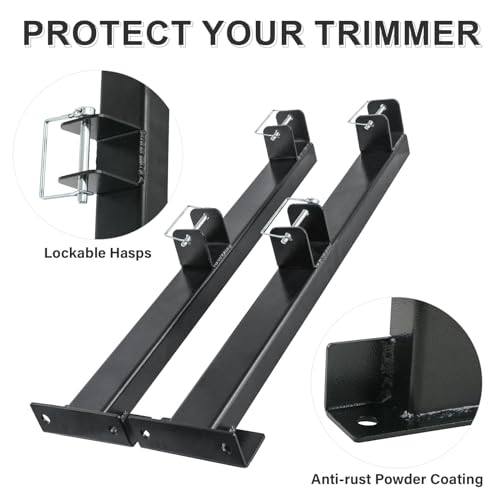 Fumingpal 2 Place Trimmer Rack -Weedeater Rack Weed Eater Racks Holder for Trailer Landscape Edgers Whackers Tools Accessories Latch Type
