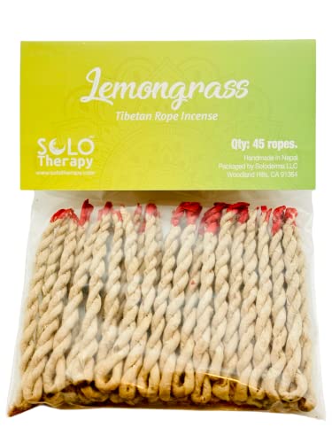 Lemongrass Tibetan Rope Incense , 45 Ropes, 3.5" Length , Incense For For Meditation, Purification, Luck And Love, Handmade In Nepal (Lemongrass Rope Incense) #TOP7