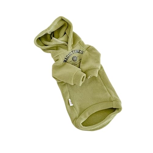 UGYMSIA ペット服 猫服 無毛猫/ドイツショートヘア/スフィンクス/ラグドール/ブルーキャット向け 秋冬用 両面オーロランフリース 厚手裏起毛 ロングスリーブパーカー 保温快適 寒さ対策 (グリーン,M(2.25-3.25KG))