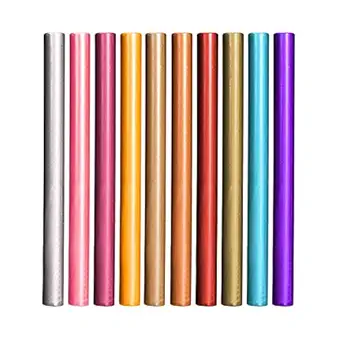 Imicreate Flexible Glue Gun Sealing Wax Sticks or Retro Vintage Seal Stamp and Letter (Multicolor) - 10 Pieces