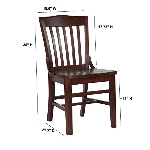 Flash Furniture Hercules Series School House Back Walnut Wood Restaurant Chair #TOP1