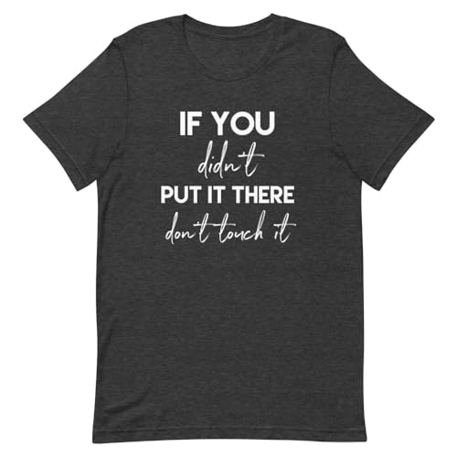 If You Don't Put It Here Don't Touch It Baby Announcement Tank Top Unisex Dark Grey Heather