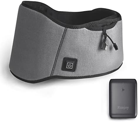 Runjoy Portable Heating Pad for Back Pain Relief, Cordless USB Heating Pad with 10000mAh Battery, 3 Heat Settings and Adjustable Strap, Outdoor Heat Pad for Cramps, Neck and Shoulders