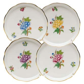 Herend Victorias Garden Porcelain Coaster Set Of Four