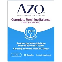 AZO Complete Feminine Balance Daily Vaginal Probiotics for Women, 30 Count | Intelliflora Multi-Strain Blend, Supports Vaginal pH and Yeast Balance*, One Capsule Daily, Sugar Free, Safe During Pregnancy