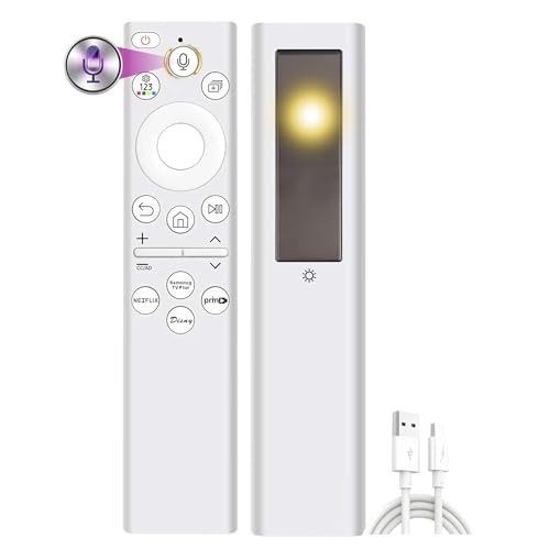 White Solar Voice Remote Replacement for Samsung Frame TV Remote