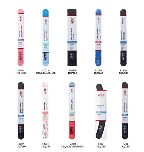 Kiss Banana File 100 Coarse / 180 Medium F230 - Pack Of 12 #TOP6