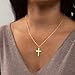 GOSFRY Gold Cross Necklace for Women 14k Gold Plated Dainty Pendant Necklaces Trendy Jewelry Non Tarnish Hypoallergenic Waterproof Lightweight Gift for Women 02