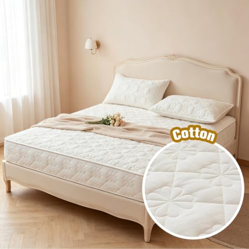 Funda cubre colchón de algodón con cremallera 180x190 verde para protección de cama 360 6