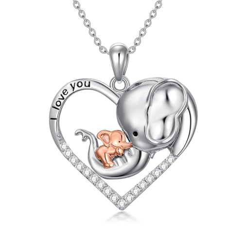 Collier mère fille en argent massif 925 avec pendentif animalier en joaillerie fine