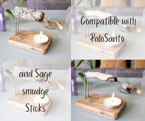 Handcrafted-Palo-Santo-Holder-Sage-Burner-KIT-Includes-Palo-Santo-Stick-Large-Tea-Candle-Daily-Affirmations-eBook-Designed-to-Keep-Smudge-Sticks-Burning-Longer-Ideal-Spiritual-Meditation-Gift Handcrafted Palo Santo Holder Sage Burner KIT Includes Palo Santo Stick Large Tea Candle Daily Affirmations eBook Designed to Keep Smudge Sticks Burning Longer Ideal Spiritual Meditation Gift