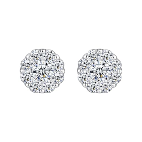Boucles d'oreilles moissanite hypoallergéniques en or 14k pour peaux sensibles