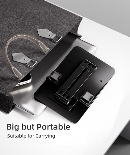 Image of Ingnok Adjustable Tablet Stand for iPad,Portable Monitor,Smart Phone | Desk Accessories for iPad mini Air Switch Kindle, Adjustable Height and Angle, 360 rotating base, Foldable Design