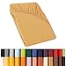 CelinaTex Relax Boxspringbett Wasserbett Spannbettlaken 180x200 - 200x220 cm Sahara beige Jersey Mako Baumwolle 160g/qm Laken