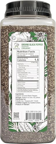 Soeos 505S2899 Organic Ground Black Pepper thumb #1